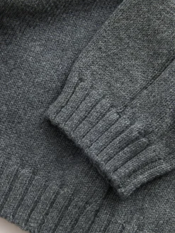 Gris de charbon de bois - Sweat-shirt tricoté à capuche (3-16yrs)