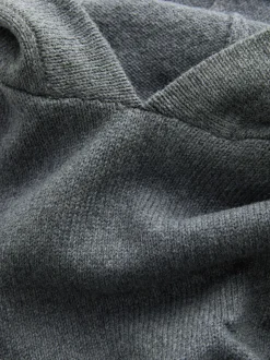 Gris de charbon de bois - Sweat-shirt tricoté à capuche (3-16yrs)