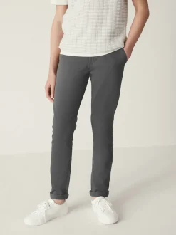 Gris de charbon de bois - Pantalon chino extensible (3-17ans)