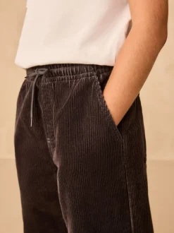 Gris de charbon de bois - Pantalon à enfiler en velours côtelé (3-16ans)