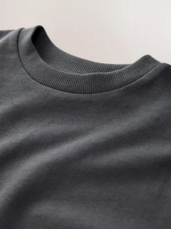 Gris de charbon de bois - T-shirt épais décontracté à manches longues (3-16ans)