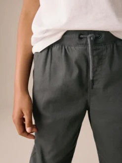 Gris de charbon de bois - Pantalon Pull-On à Taille Côtelée (3-16ans)
