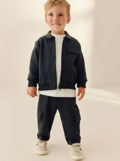 Gris de charbon de bois - Ensemble 3 pièces T-shirt et Survêtement (3mois-7ans)