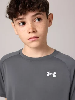 Gris de charbon de bois - T-shirt Under Armour Cotton Tech 20 à manches courtes