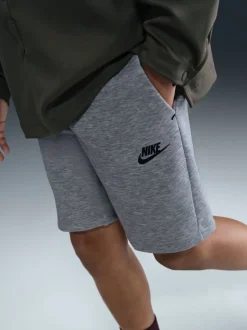 Gris foncé chiné - Short Nike Tech en molleton