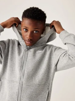 Gris foncé chiné - Survêtement Nike Club en polaire