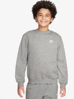 Gris foncé chiné - Sweat Nike Club en polaire