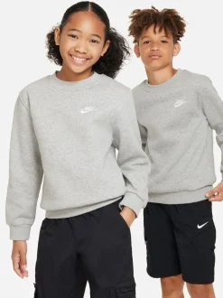 Gris foncé chiné - Sweat Nike Club en polaire