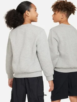 Gris foncé chiné - Sweat Nike Club en polaire