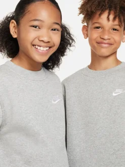 Gris foncé chiné - Sweat Nike Club en polaire