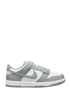 Gris fumé/blanc - Nike Youth Dunk Low Trainers