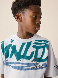 Gris Graffiti - T-shirt graphique Manches courtes Relaxed Fit (3-16yrs)