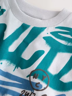 Gris Graffiti - T-shirt graphique Manches courtes Relaxed Fit (3-16yrs)