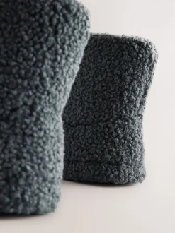 Gris imitation peau de mouton - Bottes Slipper