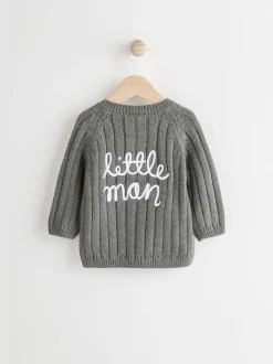 Gris Little Man - Cardigan 100% coton (0mois-2ans)