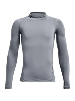 Gris nuage - T-shirt Under Armour Heat Geat à manches longues à col fictif