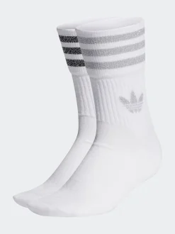 Gris/Blanc - adidas originals Chaussettes mi-hautes à paillettes 2 Pack