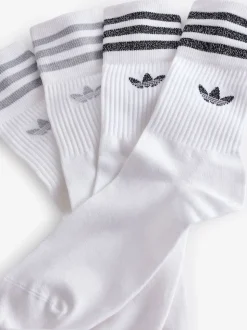 Gris/Blanc - adidas originals Chaussettes mi-hautes à paillettes 2 Pack