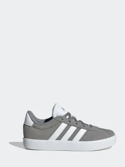Gris/Blanc - adidas Vl Cour 3.0 Baskets Dentelle enfant