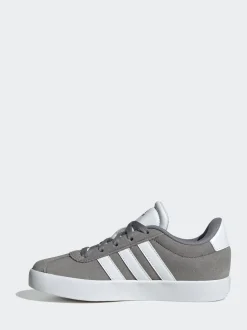 Gris/Blanc - adidas Vl Cour 3.0 Baskets Dentelle enfant
