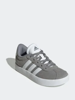 Gris/Blanc - adidas Vl Cour 3.0 Baskets Dentelle enfant