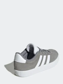 Gris/Blanc - adidas Vl Cour 3.0 Baskets Dentelle enfant
