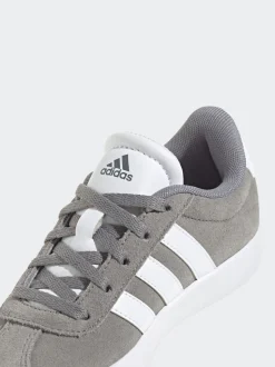 Gris/Blanc - adidas Vl Cour 3.0 Baskets Dentelle enfant
