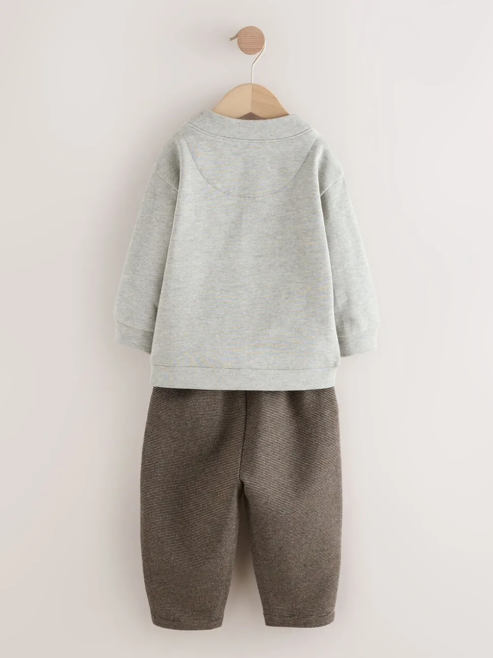Gris/Blanc - Ensemble T-shirt et Pantalons Cardigan 3 pièces (3mois-7ans)