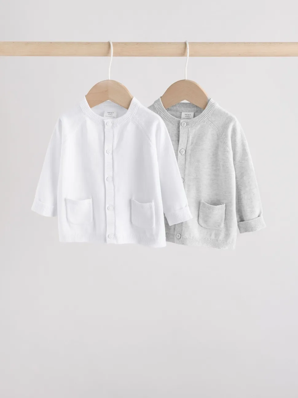 Gris/Blanc - Gris et blanc 2pk Cardigan bébé en maille