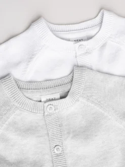 Gris/Blanc - Gris et blanc 2pk Cardigan bébé en maille