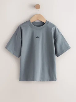 Gris/jaune/minéral/rouge - Lot de 4 T-shirts à Manches courtes avec Logo Graphique sur la Poitrine (3-16ans)