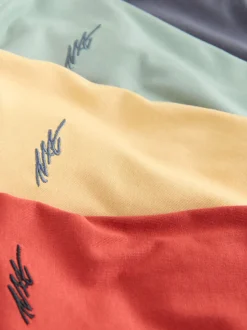 Gris/jaune/minéral/rouge - Lot de 4 T-shirts à Manches courtes avec Logo Graphique sur la Poitrine (3-16ans)