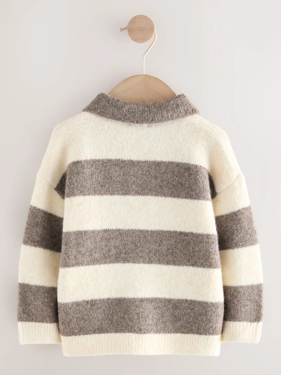 Gris/marron - Polo de rugby en maille rayée (3mois-7ans)