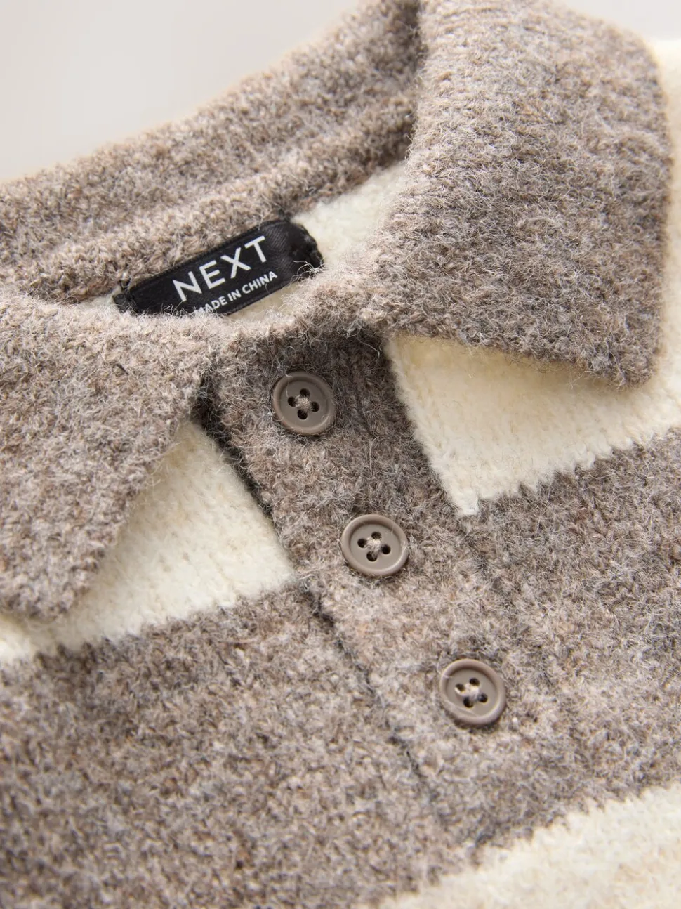 Gris/marron - Polo de rugby en maille rayée (3mois-7ans)