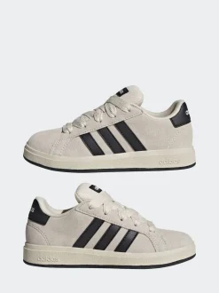 Gris/Noir - Baskets adidas Grand Court 00s en daim et dentelle pour enfant