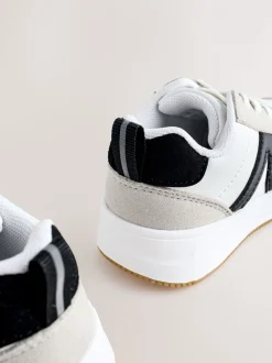 Gris/Noir - Entraîneurs en dentelle élastique