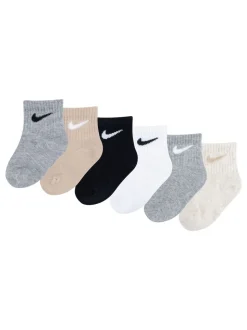 Gris/Noir - Lot de chaussettes de cheville Nike Swoosh pour bébé 6