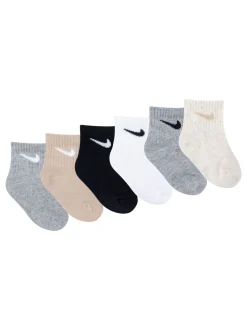 Gris/Noir - Lot de chaussettes de cheville Nike Swoosh pour bébé 6