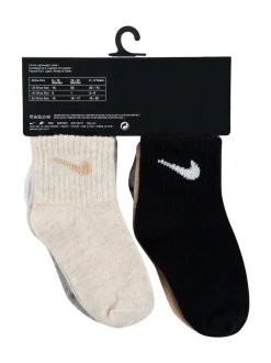 Gris/Noir - Lot de chaussettes de cheville Nike Swoosh pour bébé 6