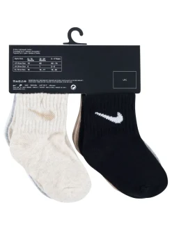 Gris/Noir - Lot de chaussettes de cheville Nike Swoosh pour bébé 6