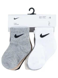 Gris/Noir - Lot de chaussettes de cheville Nike Swoosh pour bébé 6