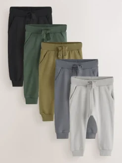 Gris/Noir/Vert - Lot de 5 joggings (3mois-7ans)