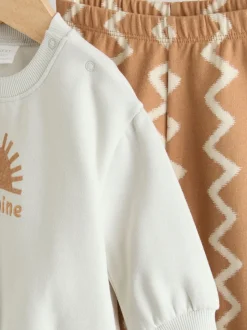 Gris/rouille - Ensemble sweat et pantalon de jogging bébé (0mois à2ans)