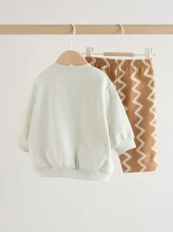 Gris/rouille - Ensemble sweat et pantalon de jogging bébé (0mois à2ans)