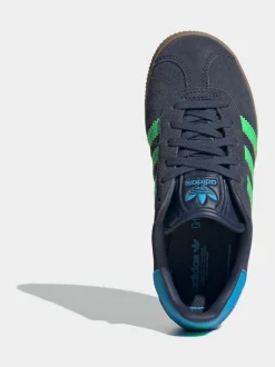 Gris/vert - Baskets Adidas Original Gazelle enfant