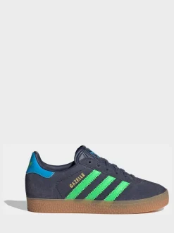 Gris/vert - Baskets Adidas Original Gazelle enfant