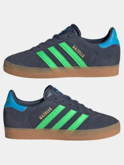 Gris/vert - Baskets Adidas Original Gazelle enfant