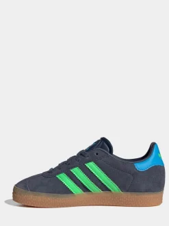 Gris/vert - Baskets Adidas Original Gazelle enfant