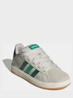 Gris/vert - Baskets adidas Grand Court 00s en daim et dentelle pour enfant