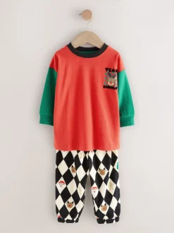 Harlequin rouge/vert - Pyjama de Noël simple (9mois-12ans)